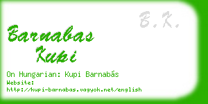 barnabas kupi business card